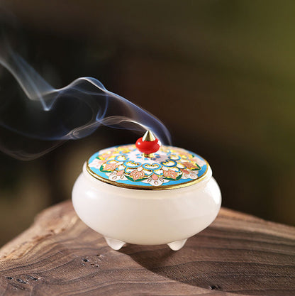 Enamel Jade Incense Burner