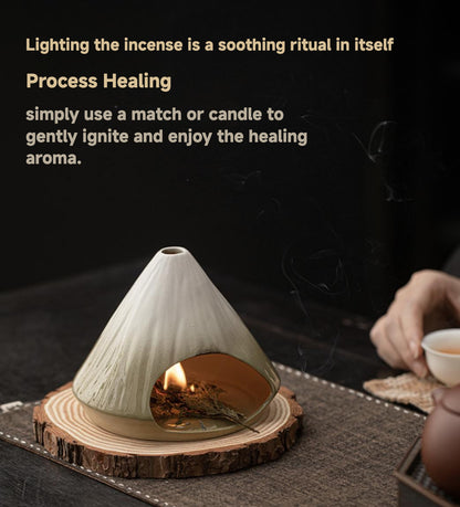 Mt. Fuji Ceramic Incense Fireplace