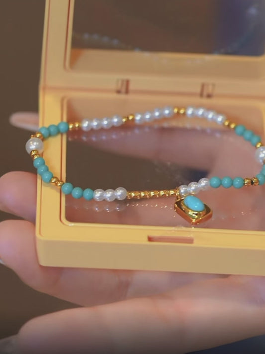Turquoise Bracelet - Lucky Stone for Good Fortune & Peace