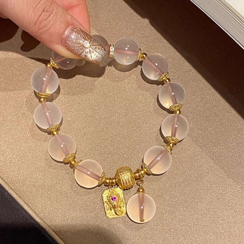 Golden Elephant Crystal Bracelet – Wealth & Love Energy (2 Styles)