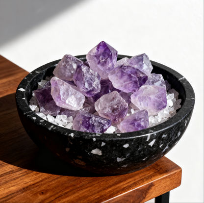 Natural Amethyst & Quartz Crystal Pillar — Healing & Energy