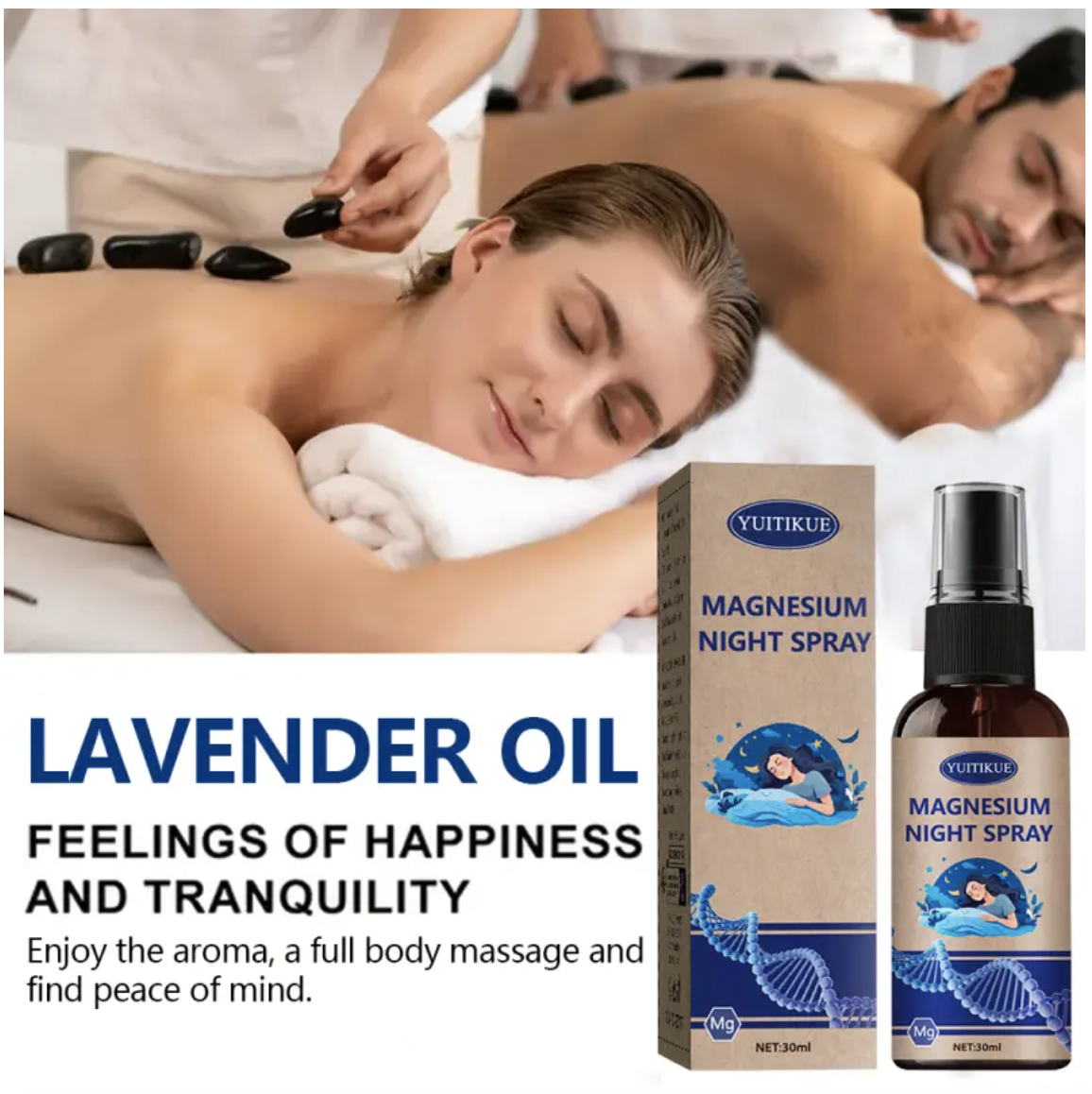 Calming Magnesium Sleep Spray – Natural Relaxation Mist for Men & Women | Muscle Relief & Nighttime Comfort