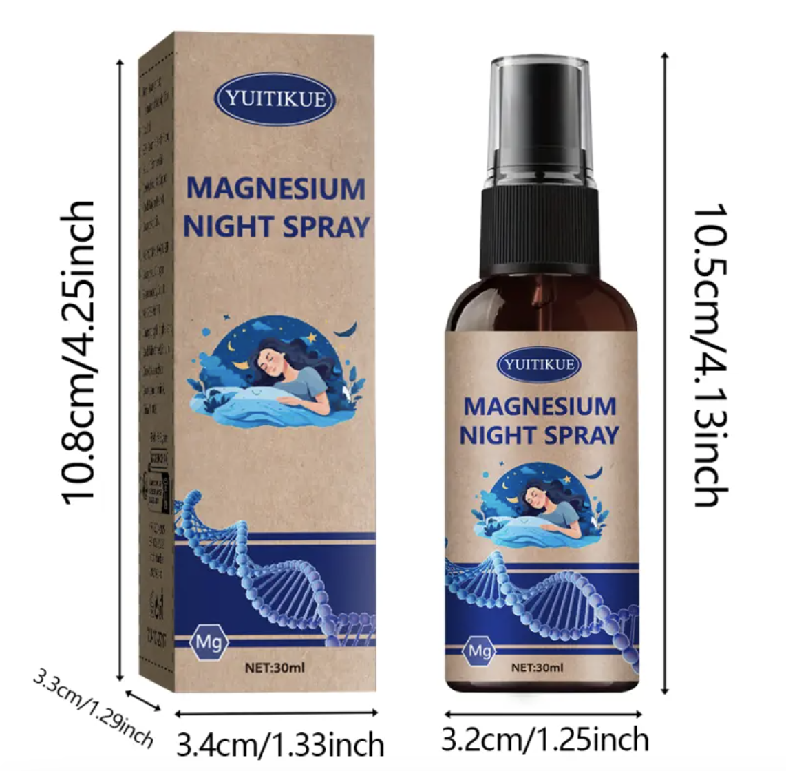 Calming Magnesium Sleep Spray – Natural Relaxation Mist for Men & Women | Muscle Relief & Nighttime Comfort